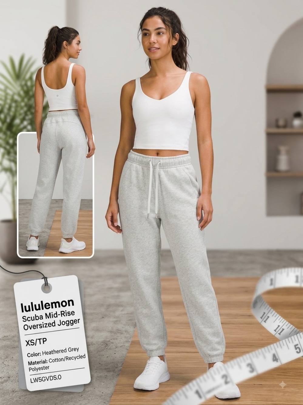 Lululemon Pants Women's Gray XS Scuba Mid Rise Oversized Jogger Regular
